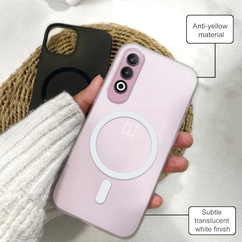 Image of COLORflow Back Cover Compatible with OnePlus Nord CE 4 5G | White Matte Finish | MAG-Safe | Slim Soft Touch Case with Anti-Slip Grip & Camera Protection