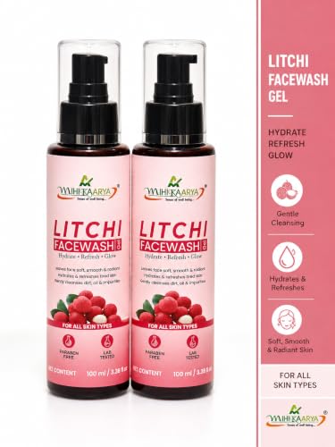 Image of Litchi Face Wash for Men & Women - Pack of 2 (100ml + 100ml) | Refreshing & Gentle Daily Cleanser