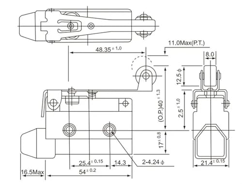Microinterruptor de límite impermeable CZ-7121 de 10A y 250V CA para control automatizado 3