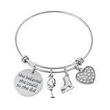 Infinity Collection Figure Skating Bracelet, Ice Skating Jewelry, She Believed She Could So She Did Skate Charm Bracelet - Perfect Figure Skating Gifts