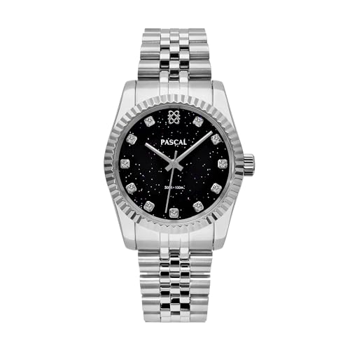 Image of PASCAL Timeless Classic Diamond Watch for Women Men, Swiss Quartz
