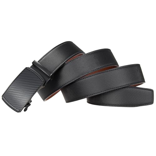 Adjustable Men's Leather Belt - Classic Luxury For Business With Automatic Ratchet Buckle2