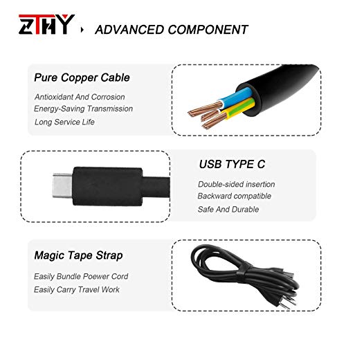 New 65W Usb-C Charger Travel Compatible With Lenovo Chromebook 100E 300E 500E C330 S330 Thinkpad T480 T580 E14 E15 L13 L14 L15 P14S P15S T14 T15 A485 T590 C930 C940 Ac Adapter Power Supply #TOP5