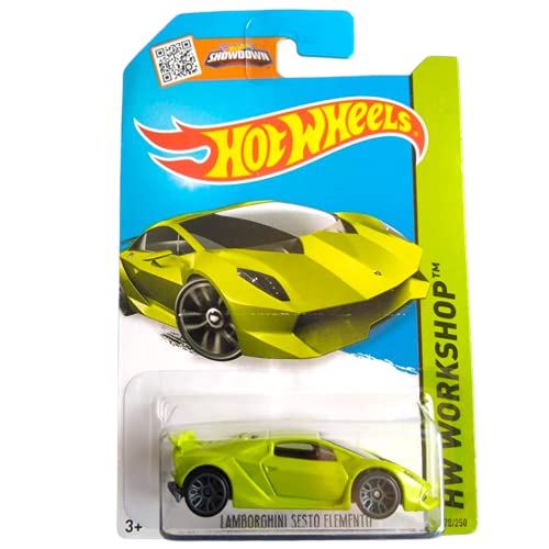 Hot Wheels, 2015 HW Workshop, Lamborghini Sesto Elemento [Lime Green] Die-Cast Vehicle #198/250 by