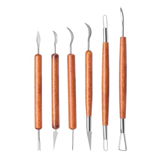 Maine Clay Tools, 6 pcs Polymer Clay Kit, Pottery Tools, Pottery Kit, Carving Tools Set for Ceramics, Polymer Clay, Sculpting, Air Dry Clay, Modeling, Pumpkin Carving, Soap Carving