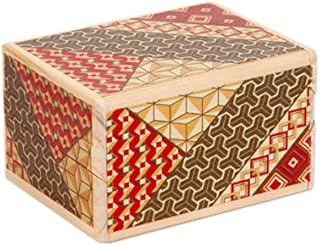 Bits and Pieces - Mosaic Secret Puzzle Box - 11 Step Solution - Stash Your Cash Money Holder - Brain Teaser - Wooden Secret Compartment Brain Game