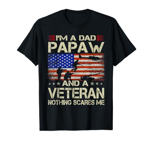 I'm A Dad Papaw and Veteran Funny Retro Dad Papa...