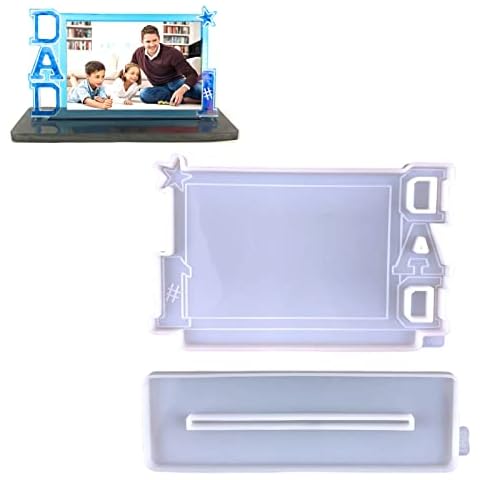 Resin Picture Frame Mould Father's Day Photo Frame,DAD Epoxy Resin Molds Kit DIY Silicone Moulds,Resin Craft Photo Frames Silicone Mould Epoxy Casting Mold for Home Decoration (DAD) Cover