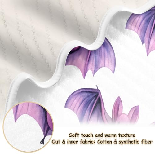 Burbuja Watercolor Bats Baby Blanket for Boys Girls, Nursery Soft Warm Swaddling Receiving Baby Blankets, 30x40 in Toddler Blanket2