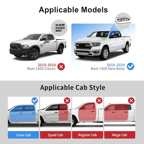 Image of Floor Mats for 2019-2024 Dodge Ram 1500 Crew Cab New Body