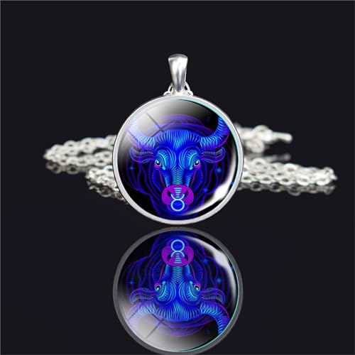 Spirit Necklace Zodiac, Serene Manifestation Necklace, Zodiac Pendant Necklace, 12 Constellation Luminous Stone Couple Necklace, Gift Ideal For Horoscope Lovers.2