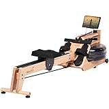 Skandika Wasserrudergerät Styrke | Designed in Germany, Rudergerät Wasser aus Holz, Kinomap App-Funktion, Wasserrudergerät für Zuhause, massives Eichenholz, naturnahes Rudern (Styrke II (schwarz))