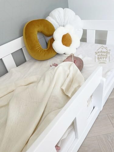 Letto per Bambini 120x200 Blanco - BAJO - Letto Basso per Bambini - Letto Bambini con Sponda Letto Bambini - Letto Bambino con Barriera Letto Bambini