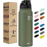 Fanhaw Insulated Water Bottle with Chug Lid - 20 Oz Double-Wall Vacuum Stainless Steel Reusable Leak