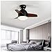 Wentylatory sufitowe ze światłami DC z zdalnym ściemnym cichym cichem 6 prędkości lampy wentylatora Sufitowa sypialnia współczesna salon salon,Black,90cm
