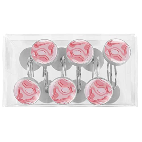 Crochets rideau de douche anti-rouille glisse fluide rose
