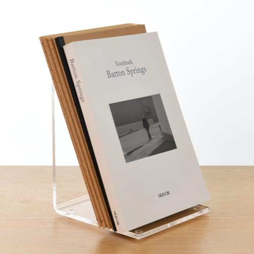 AIMOLLY Durchsichtige L-förmige Acryl Buchständer – Schräger Tischständer als Buchstützen, Tablet-Halter & Staffelei-Aufsteller zum Anzeigen von Büchern, Fotos, Musikartikeln und Kunsthandwerk