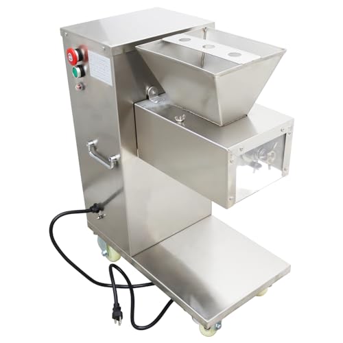 INTSUPERMAI Commercial Meat Cutting Machine Meat Slicer with 7.5mm Blade Stainless Steel Meat Cutter Grinder Electric Steak Pork Shredded Slicer 110V 400KG/H