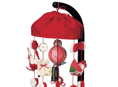 Amazon | 健明 つるし飾り 正絹 332348 高さ47cm スタンド付 つるし