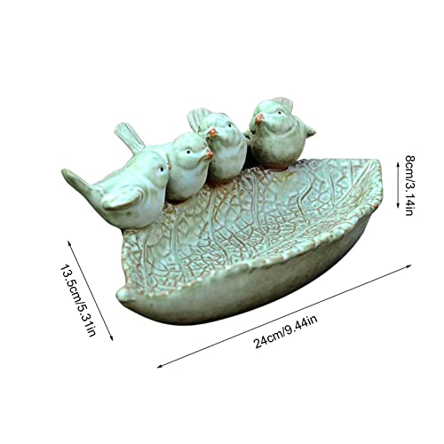 pássaros com bandeja folhas,Bandeja sementes malha para alimentação pássaros - pássaros cerâmica ret
