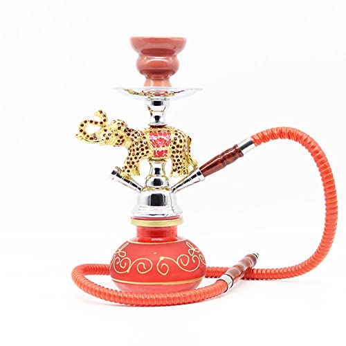 持ち運びシーシャ(ミニサイズ) 水パイプ 水タバコ 喫煙具 お洒落な パンプキン型 Shisha Hookah シーシャ ホース2本 NHMTシーシャ(Red)