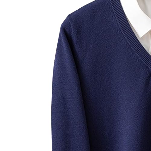 Men V Neck Dress Knit Sweater Long Sleeve Casual Slim Fit Pullover Sweater Fashionable Knitted Tops3