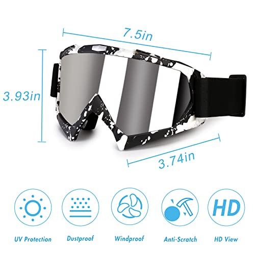 Atv Motorcycle Goggles For Men Women - Dirt Bike Accessories Windproof Atv Dirt Bike Goggle, Anti Uv Dustproof Anti Fog Racing Skiing Goggles For Riding Mtb Motocross Goggles (Black) #TOP4