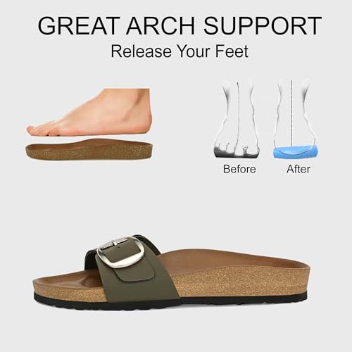 Image of Centrino Women's Berkin-Style Slip-On Sandals | Open Toe Design | Soft PU Footbed | Lightweight & Comfortable | Arch Support | On-Grip Sole | Casual Outdoor Wear (9228)