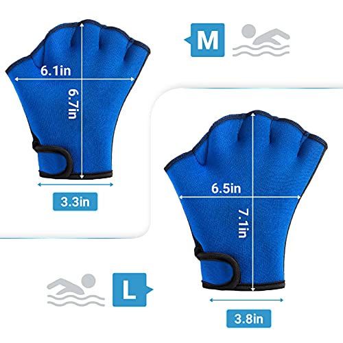 Skylety 3 Paris Swim Gloves Aquatic Fitness Water Resistance Training Gloves Aquatic Fit Webbed Glove For Men And Women Helping Upper Body Resistance (Black, Purple, Blue, L) #TOP1