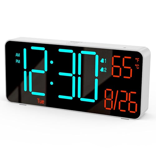KOSUMOSU Small Digital Desk Clock - Auto Dimming, Room Temp