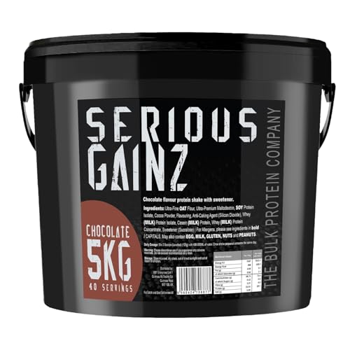 The Bulk Protein Company SERIOUS GAINZ - Whey Protein Powder - Weight Gain Mass Gainer - 30g Protein Powders (Chocolate 5kg)