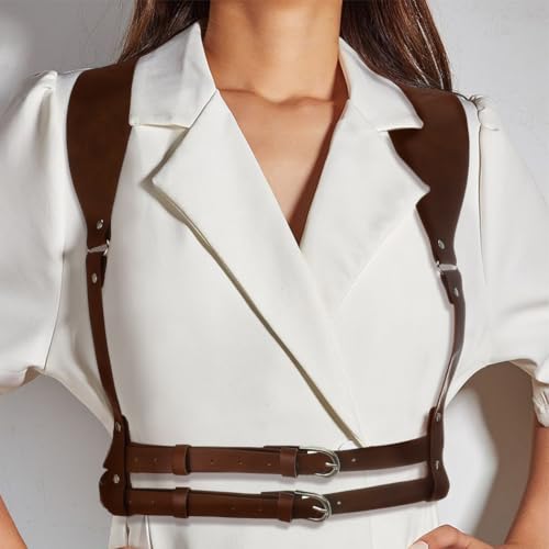 Nicute Leather Harness for Women Fashion Waist Strap Belt Wide Waist Belt Halloween Adjustable Belt Accessories4