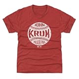 500 LEVEL John Kruk Philadelphia Vintage Baseball Youth Shirt (Tri Red, 8Y Medium)