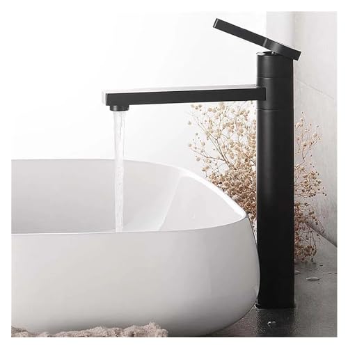 Robinet de lavabo Om en or brossé avec mitigeur haut et technologie de montage sur pont