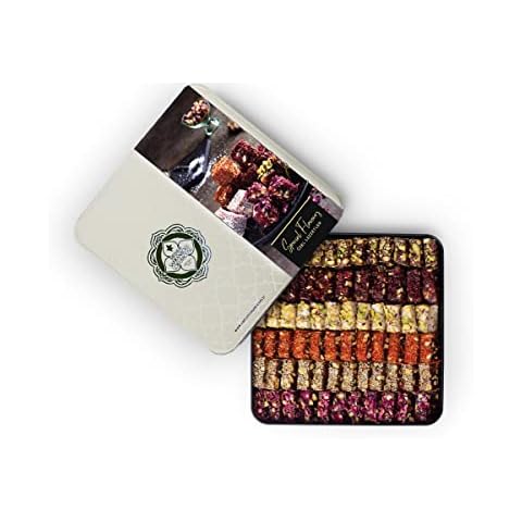 Eren Luxury Special Turkish Delight 635g Mixed Dessert Tin Gift Box - Gift for the Special Days - Deluxe, Assorted, Traditional Turkish Hazelnut Lokum with Gift Box Cover