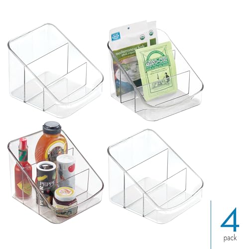 iDesign 3-Section Divided Packet Organizer for Kitchen and Pantry Storage - Set of 4 - Clear - Image 3