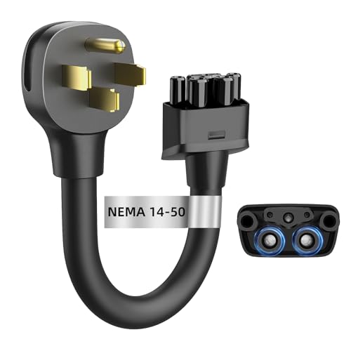 Otytkgo NEMA 14-50 Adapter for Tesla Gen 2 Mobile Connector 240V 32A EV Fast Charging Adapter 11 Inch Heavy-Duty Cable Safe & Durable Compatible with Tesla Model S 3 X Y - Black