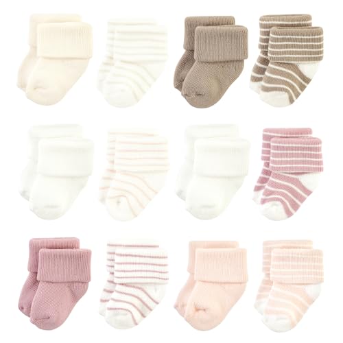 Image of Hudson Baby Baby Girls' Cotton Rich Newborn and Terry Socks