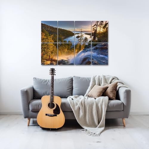 8 Panels Art Acoustic Panels Emerald Bay Sunrise Lake Tahoe Paneles Acústicos Decorativos para Pared 48"x32" para Estudios de Grabación y Hogar miniatura 2