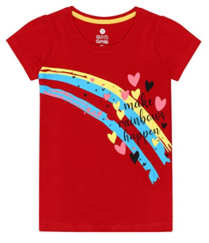 Image of Clotth Theory Girls Super Combed Cotton Regular Fit Round Neck Printed Short Sleeve Tshirt -Combo Pack of 5