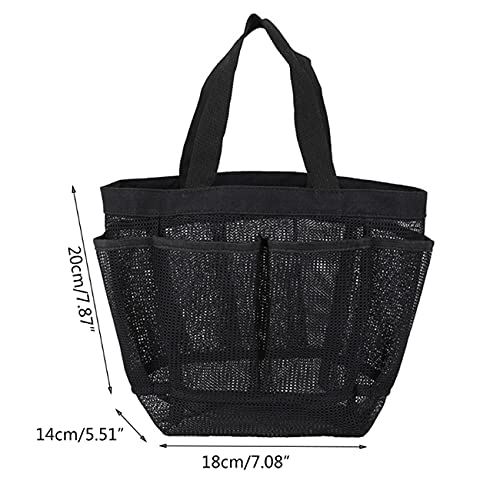 Zksm Mesh Shower Caddy, Portable Shower Basket Dorm With 9 Pockets, Quick Dry Hanging Shower Bag, Essential Toiletry Storage Bag For Student Dormitory, Gym, Travel Or Camping (Black) #TOP5