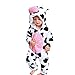 MAYOGO Bebé Mono con Capucha Franela Ropa de Invierno ImpresióN de Vaca Pijama Mameluco Manga Larga Onesies Ropa para Bebe Recien Nacidos Invierno Espesar Animal Traje Bebe Unisex 6-12 Meses,0-2 Años