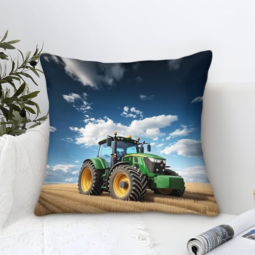 DAFUfbw FT Tracteur Housses De Coussin Décoratives, pour Canapé Et Salon Motif Johndeer 40x40cm