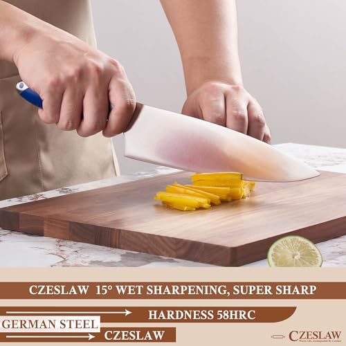 Czeslaw Knife Set, 3 Piece Kitchen Knife Set - Razor Sharp Professional Japanese Chef Knife Set, Forged from High Carbon German Steel,Full Tang Prussia Blue Handle,Cooking Gifts Cooks by Czeslaw - Image 7