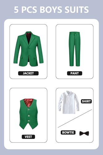 Image of Boys Suit for Kids Formal Slim Fit Tuxedo Suits Ring Bearer Outfit