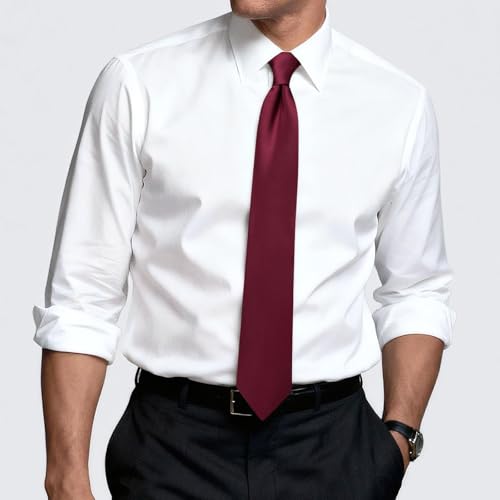 Image of Hi-Tie Men's Extra Long Solid Satin Tie Set 63 Inch /70 Inch Formal Necktie