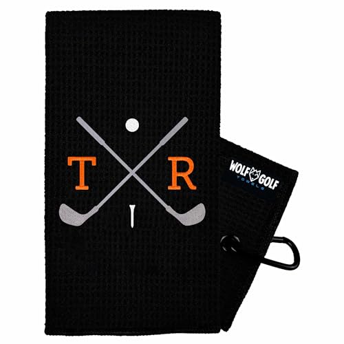 Product Image of the Wolf Golf Towels Custom Golf Towel with Monogram | Personalized Golf Accessories for Men & Women | Add Your Text with Choice of Font and Thread Color