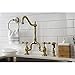 Kingston Brass KS7757ALBS English Country Bridge Kitchen Faucet, Brushed Brass 8 x 8.25 x 14.5