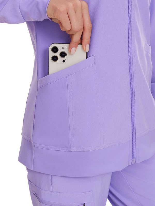 COZYFIT Scrub Jackets for Woman, Zip Front Nurse Jacket, 4-Way Stretch Fabric - Image 6