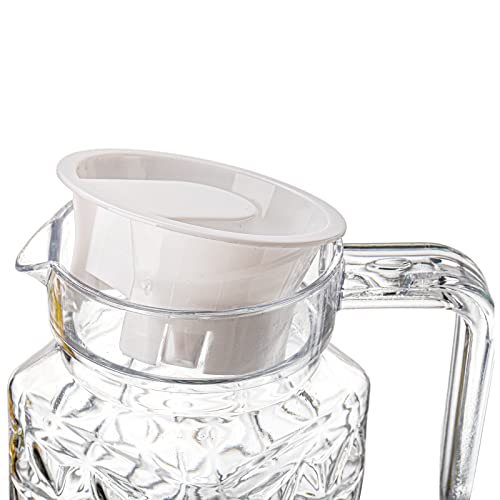 Peohud 2 Pack Acrylic Pitchers with Lid and Handle, 1.1 Litre Clear Plastic Juice Jug, Transparent Water Pitcher for Fridge, Iced Tea, Sangria, Lemonade, Cold or Hot Beverages, BPA-Free,Shatter-Proof - Image 5